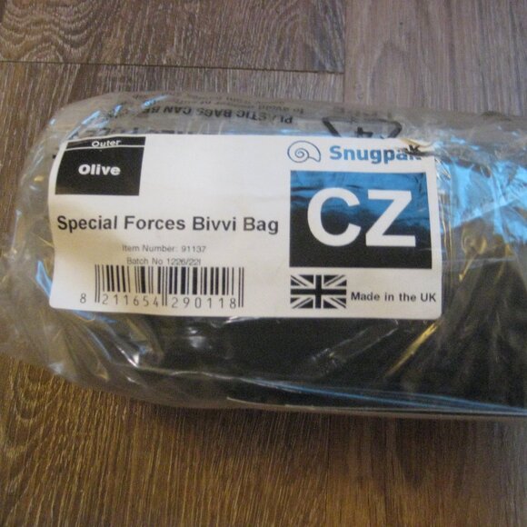 Snugpak Special Forces Bivy Bag Center Zip Waterproof UK Made Olive - Picture 2 of 3